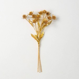 Artificial Shiny Gold Echinop Thistle Gold 19"H - 1 of 2