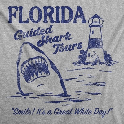 Мужские футболки Crazy Dog T-Shirts, Inc. Mens Funny T Shirts Florida Guided Shark Tours Sarcastic Graphic Novelty Tee for Men - Crazy Dog Men's T Shirt For Summer Light Grey M — фото 2