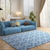5x7ft Vintage Floral Washable Area Rug, Non-Slip Low Pile Polyester Carpet for Living Room & Bedroom - 4 of 4