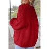 Womens Sweater Knit Cardigan with Pockets Open Front Cable Knit Sweater Chunky Thick Sweater Cardigan for Winter Comfy Knitwear - 2 of 4