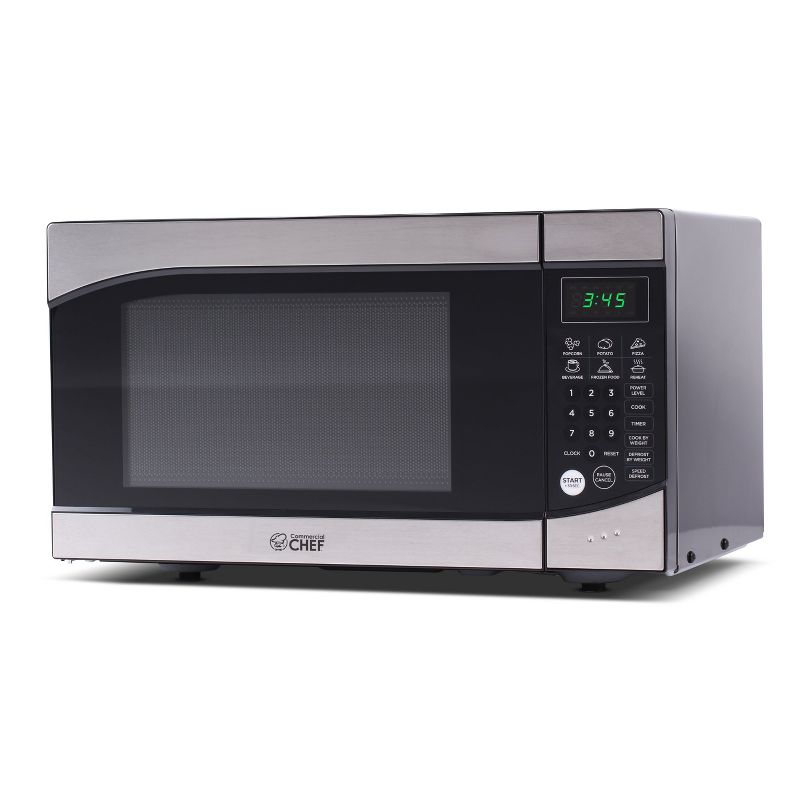 COMMERCIAL CHEF Countertop Microwave 0.9 Cu. Ft. 900W, Black and Stainless Steel, 1 of 8