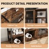 Modern TV Stand for TVs Up to 75", Entertainment Center with Mesh Doors & 4 Open Shelves, Wooden Media TV Console Table, 63 Inch Grey - 3 of 4