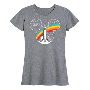 Women's - Disney - Mickey Head Retro Space Short Sleeve Graphic T-Shirt - 1 of 4