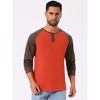 INSPIRE CHIC Men's Raglan Long Sleeve Tee Shirt Casual Henley T-Shirts - 4 of 4