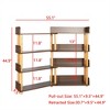 YONWAY 4 Tier Retractable & Rotatable Bookcases, Wooden Corner Book Shelf, Storage Rack for Books, Rustic Brown Bookcase for Living Room,Home,Office - 3 of 4