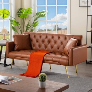 Sapphtopaz 68.31" Futon Couch Sofa - Convertible Sofa Bed with Versatile Design, Comfortable Furniture for Living Room, Bedroom & Small Spaces - 1 of 4