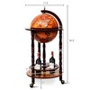 Costway  17.5'' Wood Globe Wine Bar Stand 16th Century Italian Rack Liquor Bottle Shelf - 2 of 4