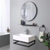 Aquaterior Wall Mount Ceramic Sink w/ One Hole Bathroom Faucet Single Handle CHR - 3 of 4
