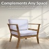Sunnydaze Bodie Acacia Wood Patio Armchair with Bone White Cushions - Natural Finish - 3 of 4