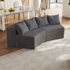 KWPZQEB Curved Sectional Sofa, Symmetrical Modular Semi Circular Sofa with Pillows, Corduroy Corner Sofa for Living Room, No Assembly Needed - 2 of 4