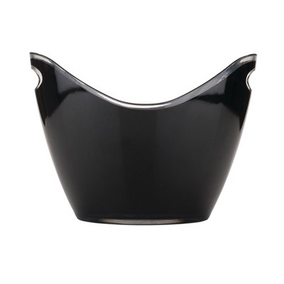 Black Acrylic Modern Ice Bucket with Cut-Out Handles