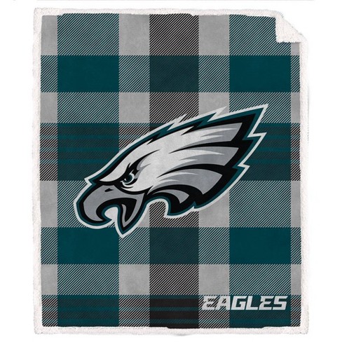 NFL Philadelphia Eagles Plaid Steel Royal Plush Faux Shearling Blanket - image 1 of 1