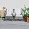 Moda Furnishings 2PCS Wicker Aluminum Outdoor Dining Armchairs with Cushions - 2 of 4