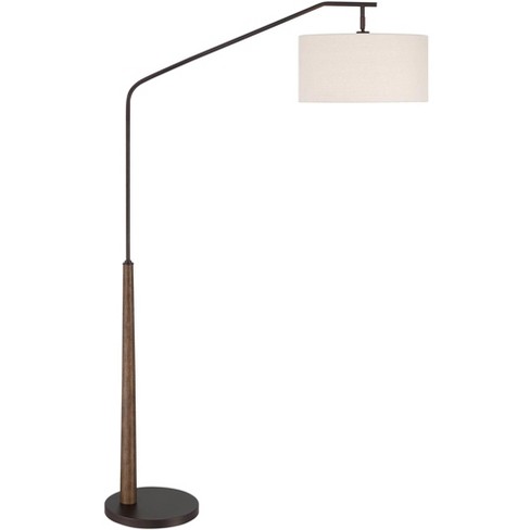 Franklin Iron Works Kipling Farmhouse Rustic 76" Tall Standing Floor Lamp Large Arc Foot Switch Bronze Wood Living Room Bedroom House Reading Office - image 1 of 4