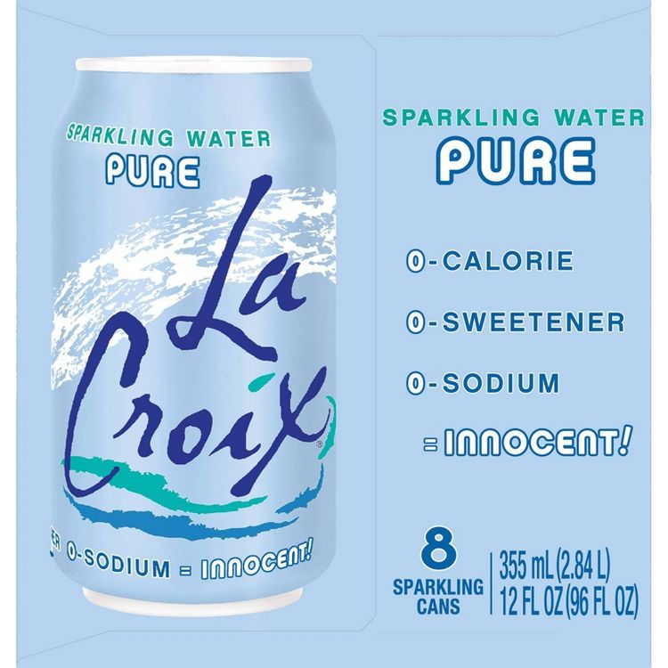 LaCroix Sparkling Water Pure - 8pk/12 fl oz Cans, 4 of 8