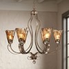 Franklin Iron Works Amber Scroll Golden Bronze Large Chandelier 31 1/2" Wide Rustic Art Glass 6-Light Fixture for Dining Room House Kitchen Island - 2 of 4