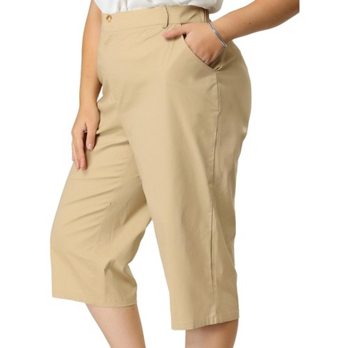 Plus size capri pants with clearance pockets