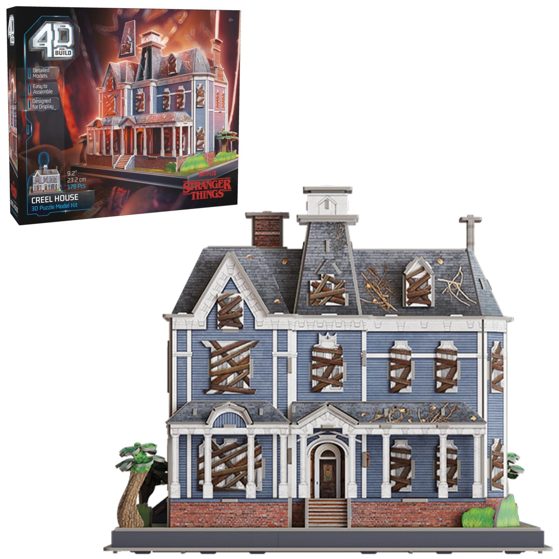 4D Build Stranger Things Creel House 3D Puzzle Kit with Stand, 179 Pieces, Collectible Model, Display Decor, Gifts for Fans, Ages 12+, Easy Assembly