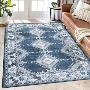 Area Rug Living Room Rug Moroccan Rug Soft Rugs Non-Slip Rubber Backing Boho Vintage Carpet for Bedroom Dining Nursery Home Office - 1 of 4