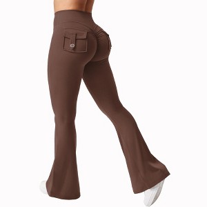 DOMETOUR Flare Leggings with Pockets for Women Yoga Leggings Workout Leggings - 1 of 3