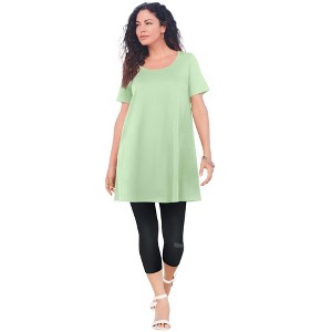 Roaman's Women's Plus Size Ultimate Scoopneck Swing Tunic - 1 of 4