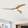 52" Flush Mount Ceiling Fan with Solid Wood Blades, Remote Control & Reversible Motor, Noiseless, 6 Speed, for Patio, Living Room, Bedroom - 2 of 4
