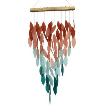 Home & Garden Coral Ombre Waterfall  -  One Windchime 30.5 Inches -  Windchime Garden Decor  -  Geblueg595  -  Glass  -  Multicolored