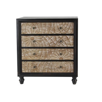 Extra Large Rectangular Traditional Wooden Cabinet Black - Olivia & May