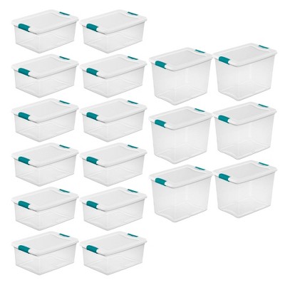 Sterilite 4 Sets of 116 Quart and 6 Sets of 18 Quart Heavy-Duty Stackable  Clear Latch Lid Storage Container Tote for Home Organization