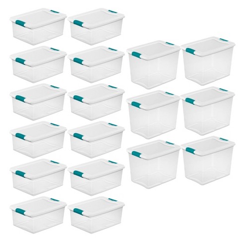 Sterilite 25 Quart Capacity Clear Plastic Storage Tote Bins, (12 Pack)