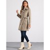 INSPIRE CHIC Women's Winter Peter Pan Collar Double Breasted Slant Pocket Button Down Belted Pea Coats - 4 of 4