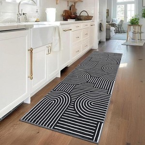 Modern Rainbow Striped Area Rug, Washable Stain-Resistant Non-Slip Throw Carpet for Living Room, Bedroom, Dining Room & Office - 1 of 4