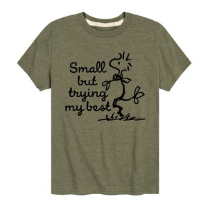 Boys' - Peanuts - Small But Trying My Best Short Sleeve Graphic T-Shirt - 1 of 4