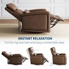 Manual Recliner, Simulated Leather Sofa Rocking Chair with 360° Swivel, Living Room Armchair with Adjustable Backrest and Footstool,  Concealed Pull - 3 of 4