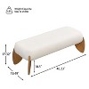 Christopher Knight Home Emory 48" Modern Rubberwood Boucle Upholstered Ottoman, White/Natural - 3 of 4