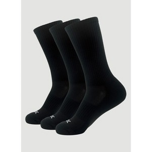 RBX Active Unisex Crew Socks 3-Pack, Cotton Blend Moisture Wicking Ventilated Crew Sock with Arch Support, Cushioned Footbed - 1 of 4