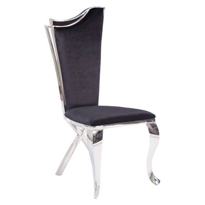 Acme Furniture Cyrene Dining Chairs Black Fabric/Stainless Steel