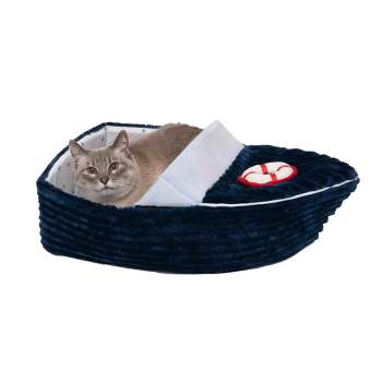 FurHaven Corduroy Dreamer Boat Cat Bed - Blue, One Size