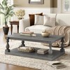 KIGFTSOD Vintage Coffee Table with Artistic Vase Column Legs and Luxurious Pine Veneer for Living Room, Study Room - 2 of 4