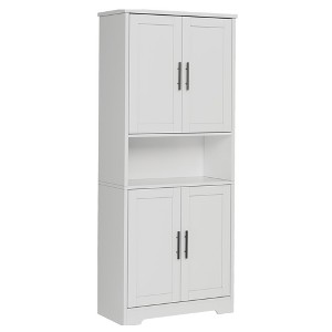 Pantry Cabinet, 70" Kitchen Pantry Cabinet with Doors and Adjustable Shelves, Freestanding Cupboard - 1 of 4