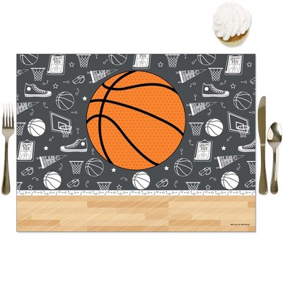 Big Dot of Happiness Nothin' but Net - Basketball - Party Table Decorations - Baby Shower or Birthday Party Placemats - Set of 16