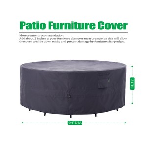 F&J Outdoors Premium Luxury Waterproof Outdoor Patio Round Table Cover- Grey - 1 of 4