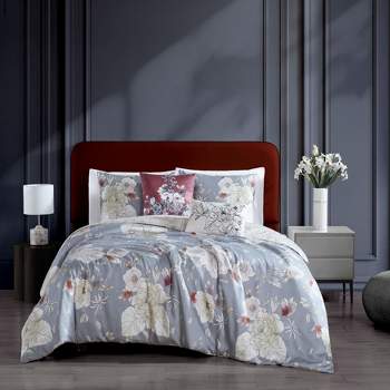 Bebejan Bloom Purple 100% Cotton 5-piece Reversible Comforter Set : Target