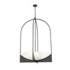 Devon 8-Light Matte Black Steel Chandelier with Waterglass Diffuser - 32" Wide, Dimmable - 4 of 4