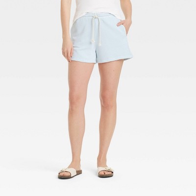 Women's Leisure Studio Mid-Rise Pull-On Shorts - Universal Thread™ Light Blue S