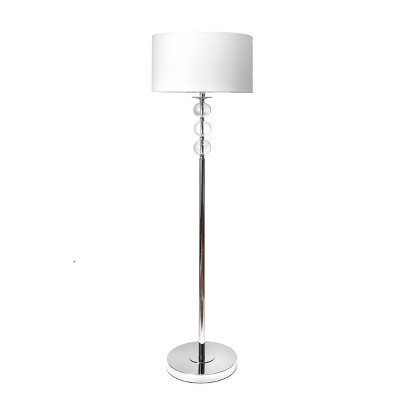 nuLOOM Branson 62" Crystal Floor Lamp Lighting - Silver 62" H x 16" W x 16" D