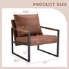 Zeus & Ruta Classic PU Leather Accent Chair with Metal Frame, Ergonomic Design - 4 of 4