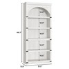 Arched Bookcase 5 Shelf Bookshelf 68.7" Tall Bookcase Farmhouse Curved Storage Rack Wooden Bookshelves for Home Office White - 2 of 4