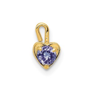 Black Bow Jewelry June Synthetic Alexandrite 14k Yellow Gold Heart Pendant Enhancer 5mm - 1 of 4