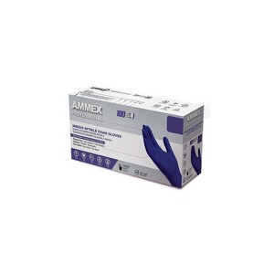 Ammex Indigo Powder Free Nitrile Exam Gloves Latex Free Medium AINPF44100 - 1 of 4